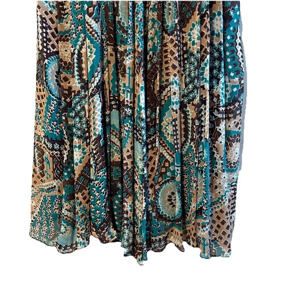 Dressbarn Tank Midi Shift Dress Brown Turquoise Paisley‎ Crochet NEW Sz 16W - Picture 7 of 13